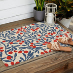 Winter Berries and Blue Outdoor Rug Gallery Image 2
