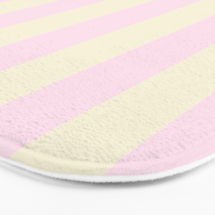Stripes of Light Pink and Cream Bath Mat Gallery Image 3
