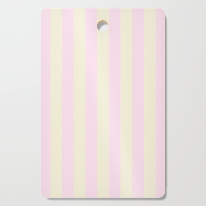 Stripes of Light Pink and Cream Cutting Board Gallery Image 1