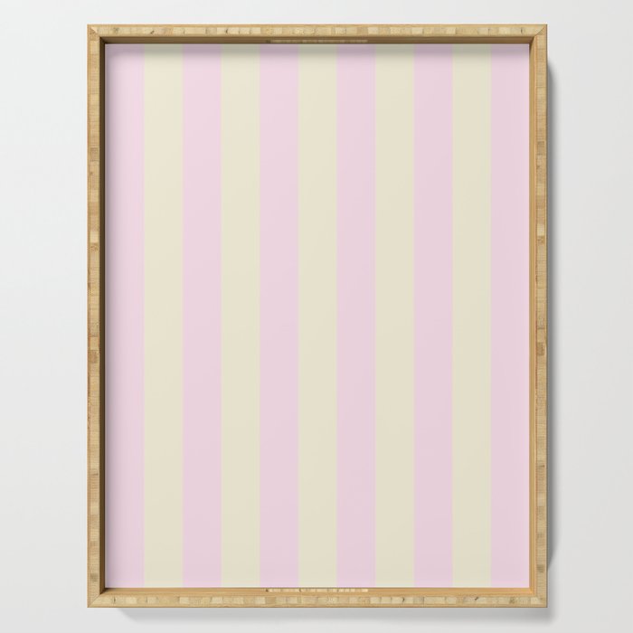 Stripes of Light Pink and Cream Serving Tray Gallery Image 1