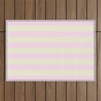 Stripes of Light Pink and Cream Outdoor Rug Gallery Image 1