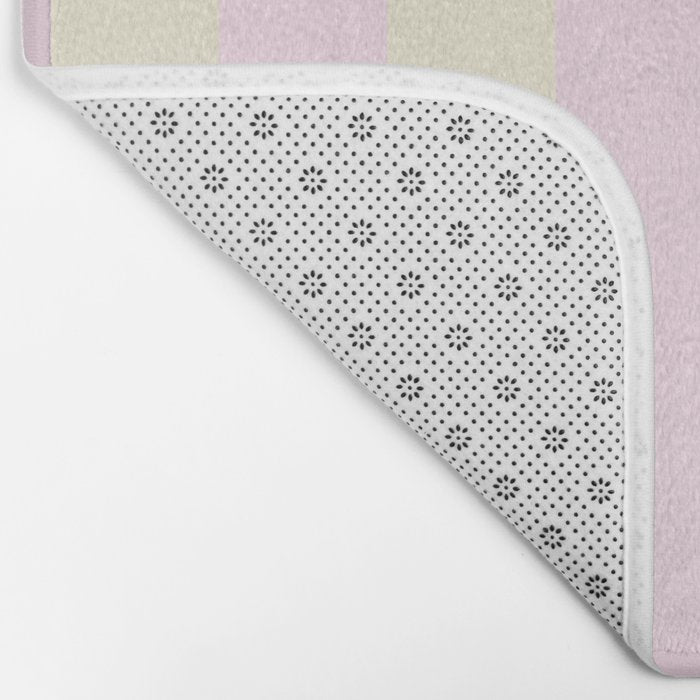 Stripes of Light Pink and Cream Bath Mat Gallery Image 2
