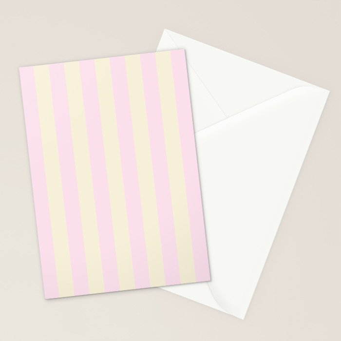 Stripes of Light Pink and Cream Stationery Card Gallery Image 2