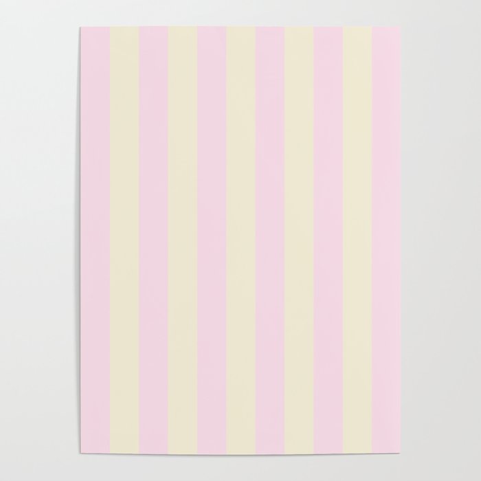 Stripes of Light Pink and Cream Poster Gallery Image 1