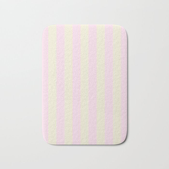 Stripes of Light Pink and Cream Bath Mat Gallery Image 1