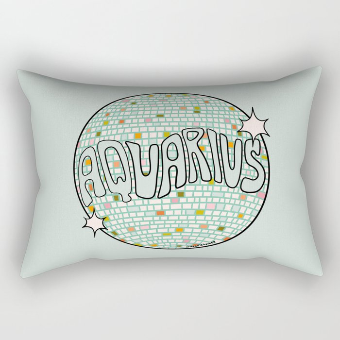 Aquarius Disco Ball Rectangular Pillow Gallery Image 1