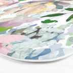Hand Drawn Vintage Spring Claude Monet Botanical Flower Garden Bath Mat Gallery Image 3