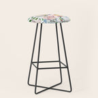 Hand Drawn Vintage Spring Claude Monet Botanical Flower Garden Stool Gallery Image 1