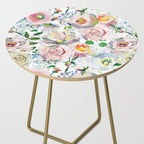 Hand Drawn Vintage Spring Claude Monet Botanical Flower Garden Side Table Gallery Image 2