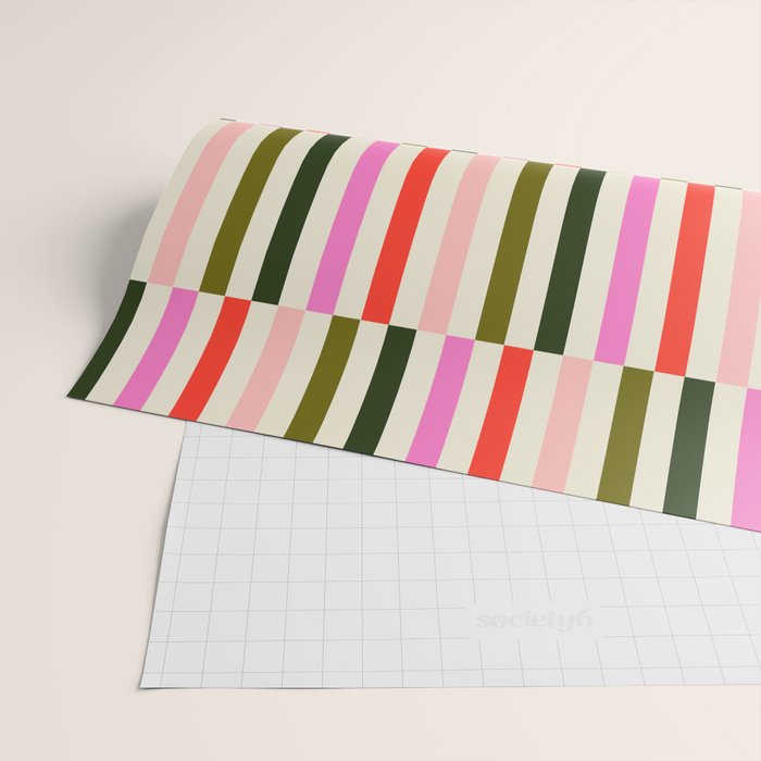 Holly Jolly Stripes Wrapping Paper Gallery Image 2