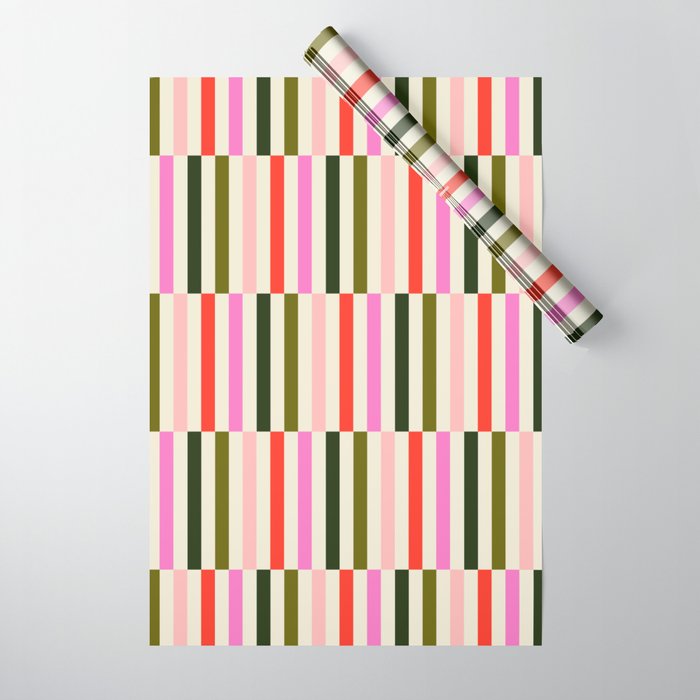 Holly Jolly Stripes Wrapping Paper
