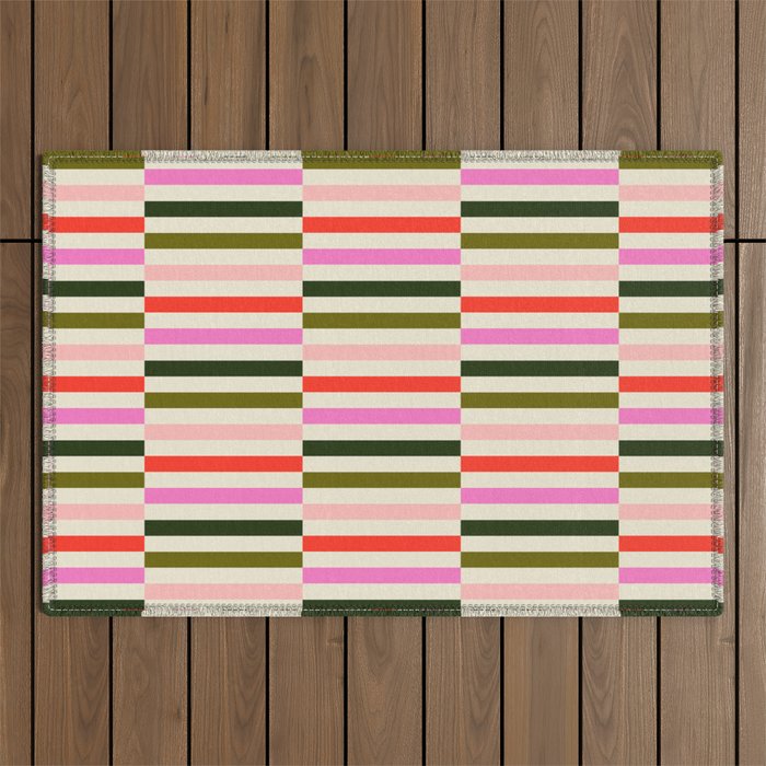 Holly Jolly Stripes Outdoor Rug Gallery Image 1