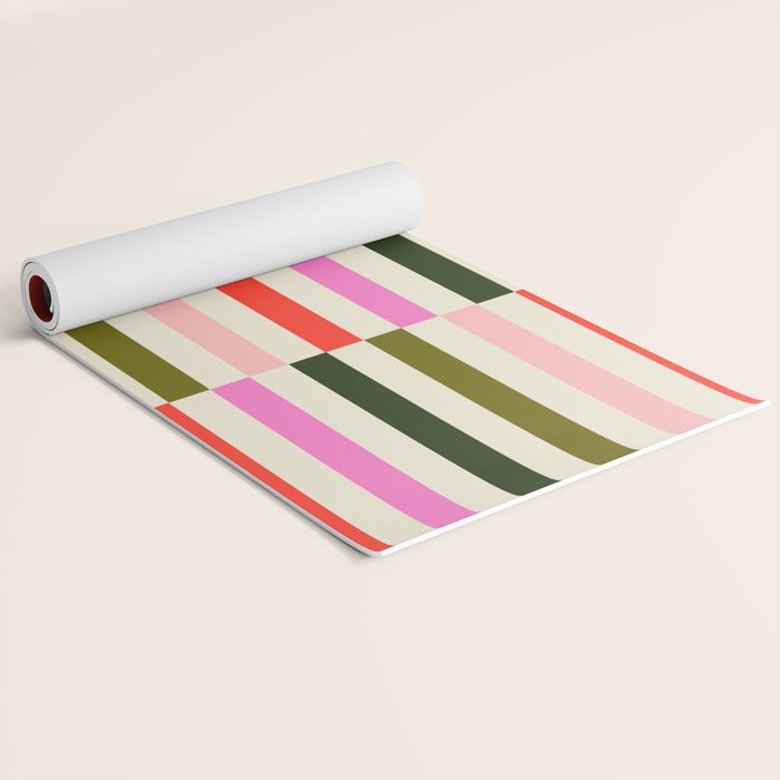 Holly Jolly Stripes Yoga Mat Gallery Image 2