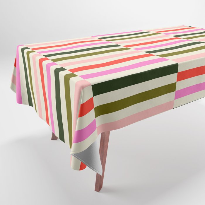 Holly Jolly Stripes Tablecloth Gallery Image 1
