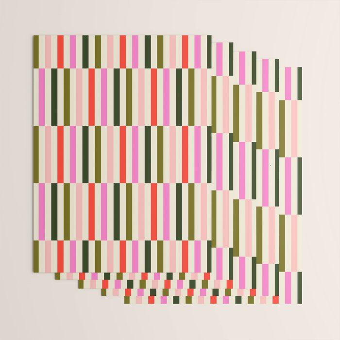 Holly Jolly Stripes Wrapping Paper Gallery Image 3