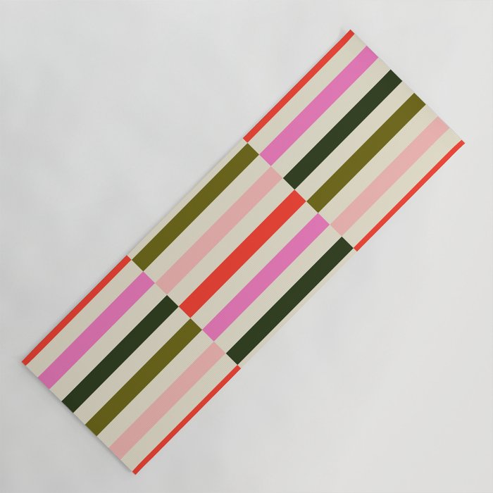Holly Jolly Stripes Yoga Mat Gallery Image 1