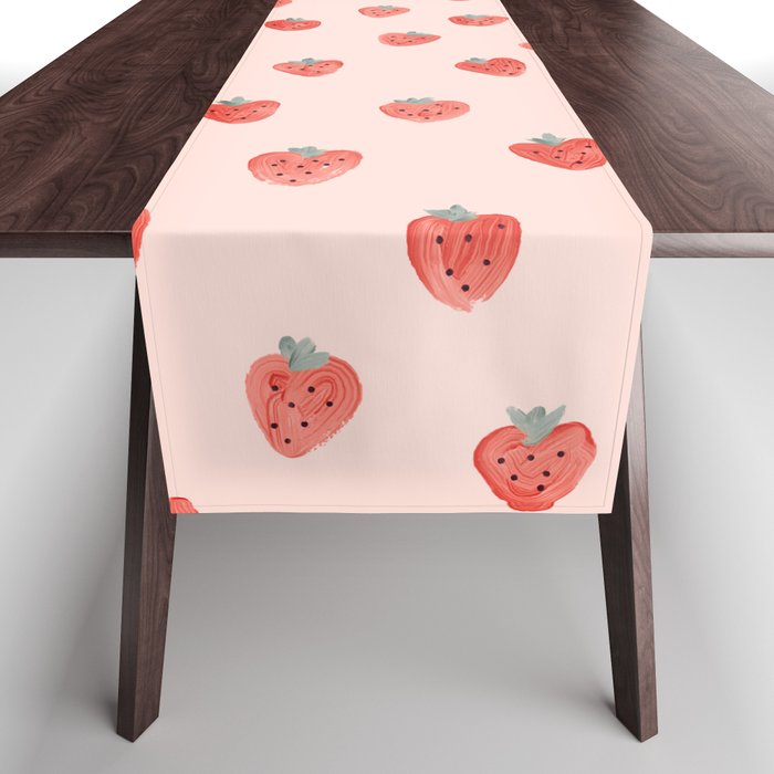 Strawberries on Pink Table Runner Gallery Image 1