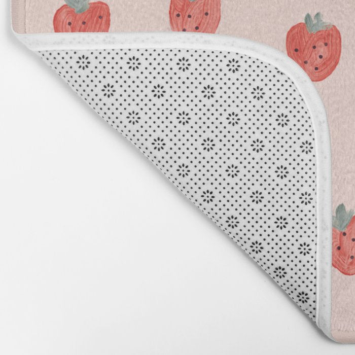 Strawberries on Pink Bath Mat Gallery Image 2
