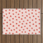 Strawberries on Pink Outdoor Rug Gallery Image 1