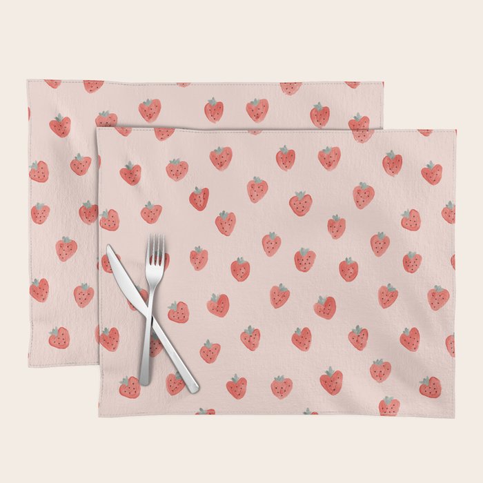 Strawberries on Pink Placemat Gallery Image 1
