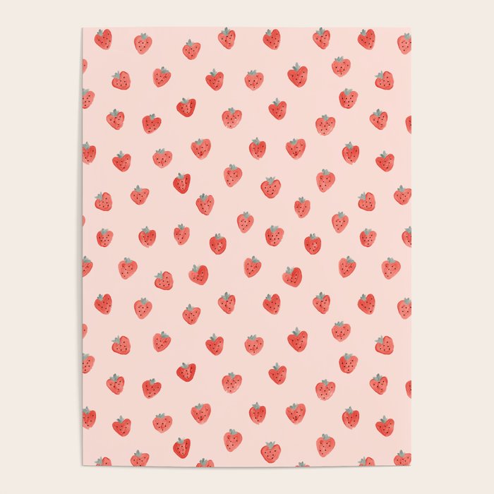 Strawberries on Pink Poster Gallery Image 4