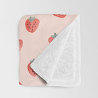 Strawberries on Pink Throw Blanket Gallery Image 3