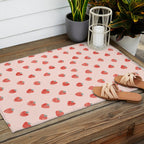 Strawberries on Pink Outdoor Rug Gallery Image 2