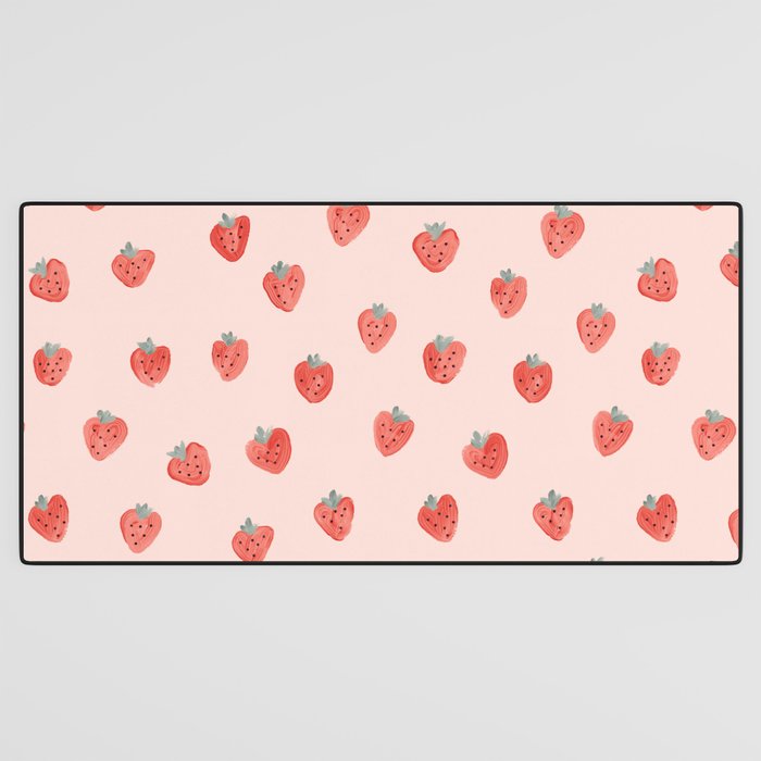 Strawberries on Pink Desk Mat Gallery Image 3