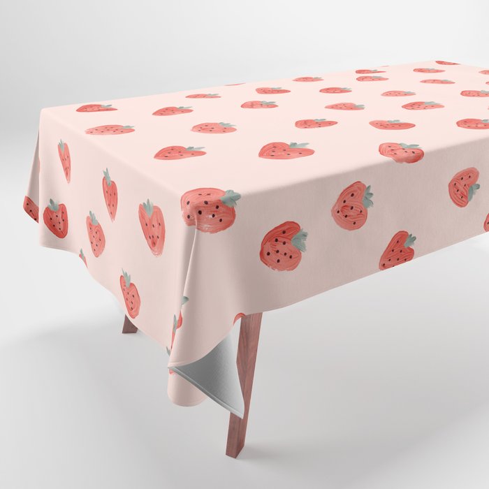 Strawberries on Pink Tablecloth Gallery Image 1