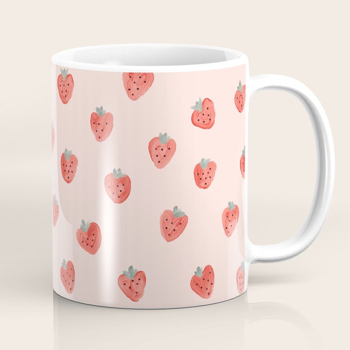 Strawberries on Pink Coffee Mug Gallery Image 1