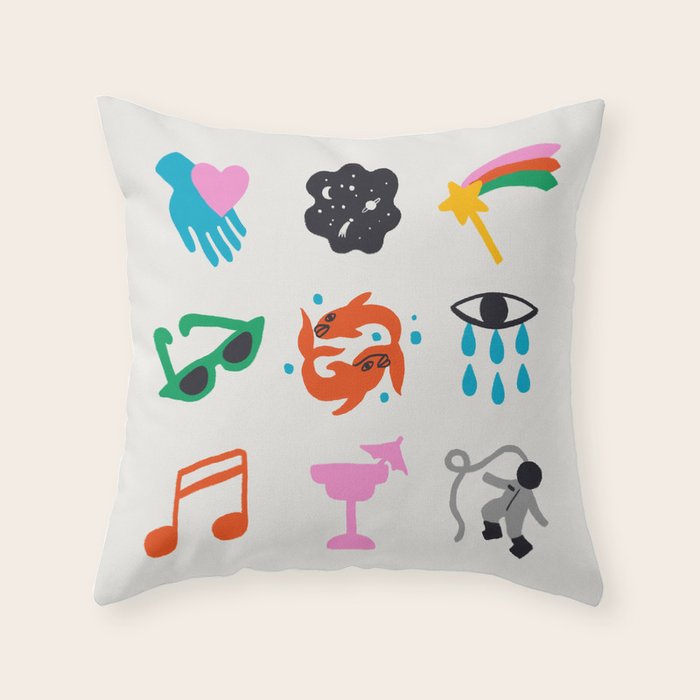 Pisces Emoji Throw Pillow Gallery Image 6