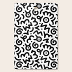 Fun black and white doodle symbol art pattern Cutting Board Gallery Image 1