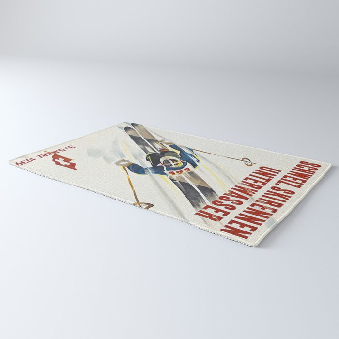 Switzerland Vintage Ski Poster. Rug Gallery Image 3