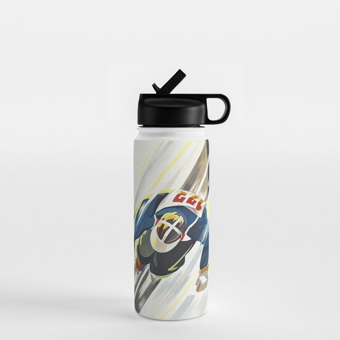 Switzerland Vintage Ski Poster. Water Bottle Gallery Image 1