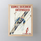Switzerland Vintage Ski Poster. Mini Art Print Gallery Image 1