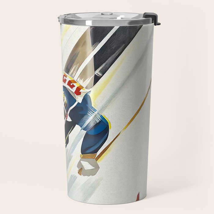 Switzerland Vintage Ski Poster. Travel Mug Gallery Image 2