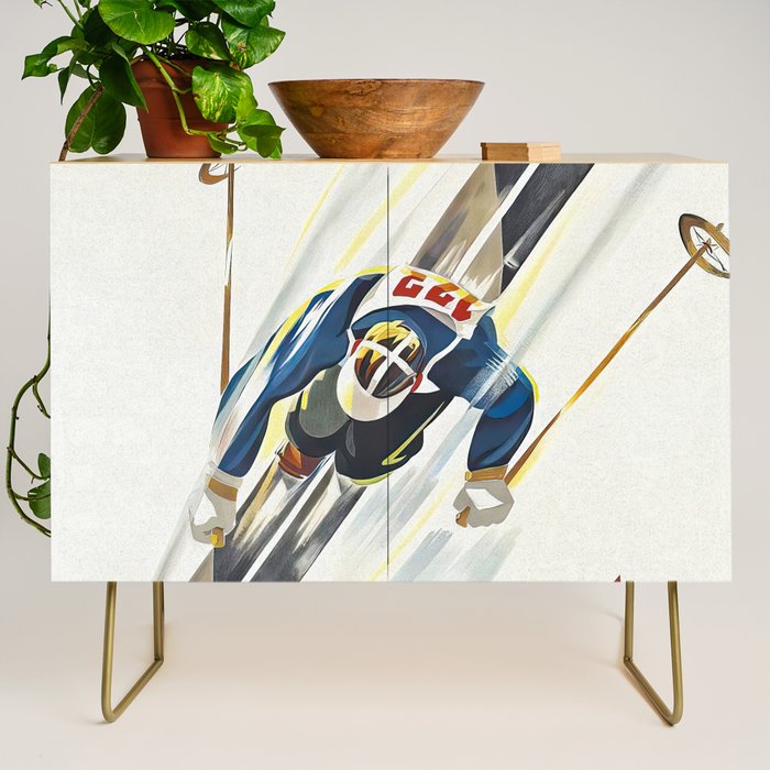 Switzerland Vintage Ski Poster. Credenza Gallery Image 1