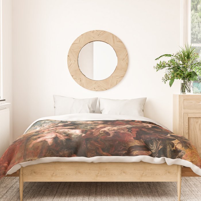 The Fall of the Damned - Peter Paul Rubens 1620 Duvet Cover Gallery Image 3