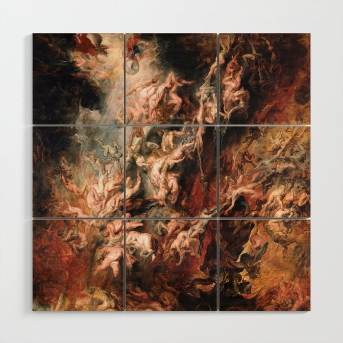 The Fall of the Damned - Peter Paul Rubens 1620 Wood Wall Art Gallery Image 1