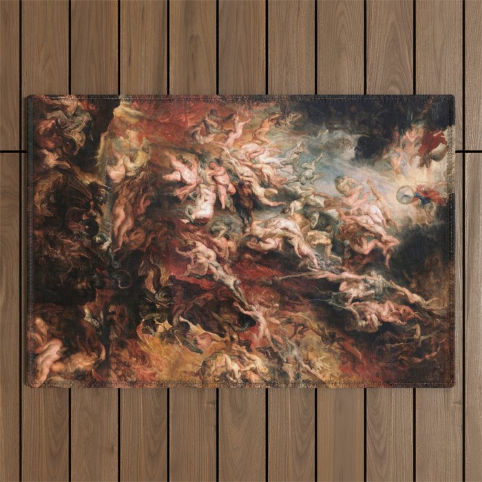 The Fall of the Damned - Peter Paul Rubens 1620 Outdoor Rug Gallery Image 1