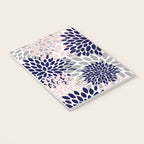 Abstract, Floral Prints, Navy Blue, Grey and Pink Notebook Gallery Image 3