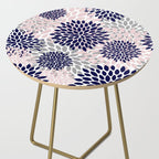 Abstract, Floral Prints, Navy Blue, Grey and Pink Side Table Gallery Image 2