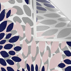 Abstract, Floral Prints, Navy Blue, Grey and Pink Wall Tapestry Gallery Image 3