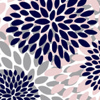 Abstract, Floral Prints, Navy Blue, Grey and Pink Coffee Mug Gallery Image 2