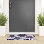Abstract, Floral Prints, Navy Blue, Grey and Pink Welcome Mat Gallery Image 3