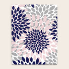 Abstract, Floral Prints, Navy Blue, Grey and Pink Notebook Gallery Image 4