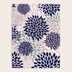 Abstract, Floral Prints, Navy Blue, Grey and Pink Poster Gallery Image 4