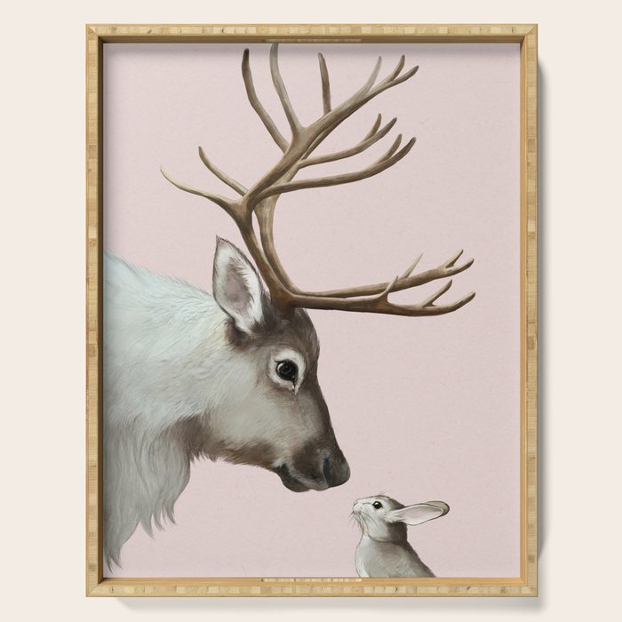 Reindeer and rabbit Serving Tray Gallery Image 1