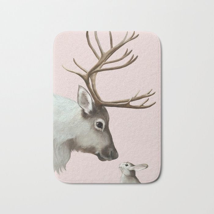 Reindeer and rabbit Bath Mat Gallery Image 1