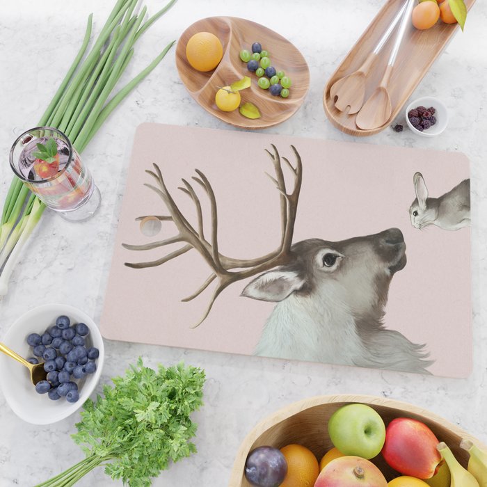 Reindeer and rabbit Cutting Board Gallery Image 2